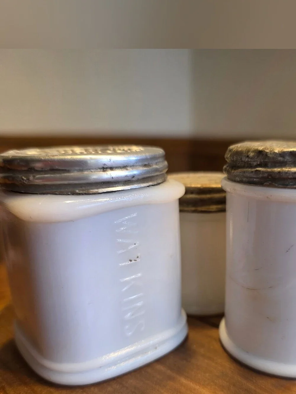 VTG Milk Glass Jars Lot Of 5 White Various